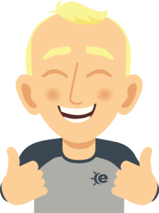 Cartoon guy with thumbs up